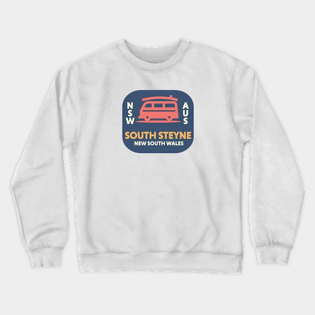 Retro Surfing Emblem South Steyne NSW Australia // Vintage Surfing Badge Crewneck Sweatshirt by Now Boarding